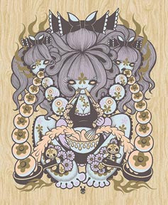 Junko Mizuno's "Pancakes" SDCC Wood print.